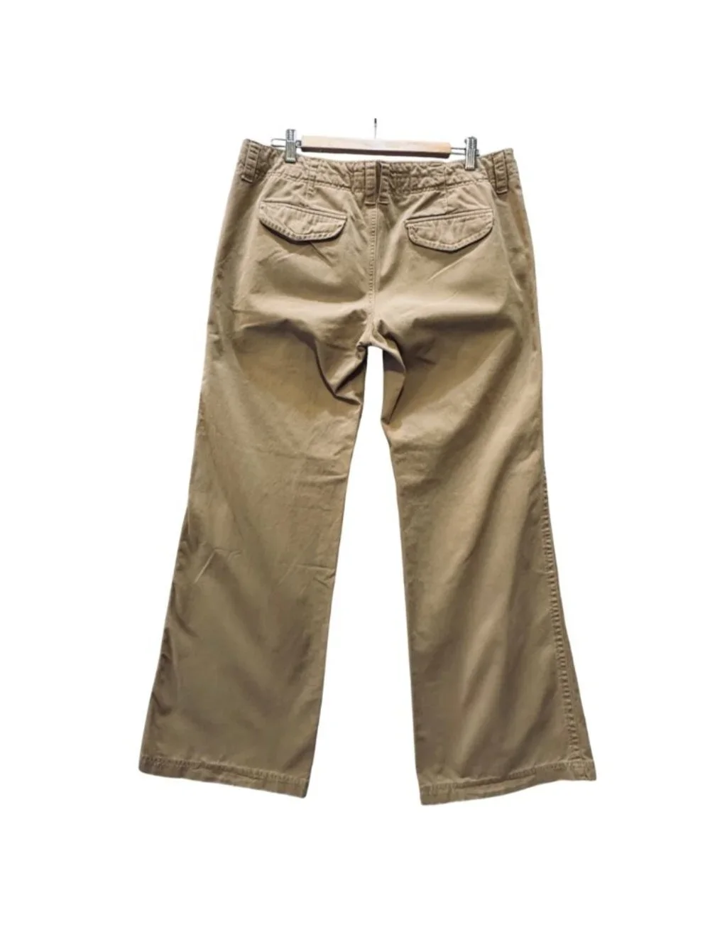 Khaki Chinos Women's Size 12 R Wide Leg Cotton Preppy Y2K Style by Old Navy - Picture 7 of 8
